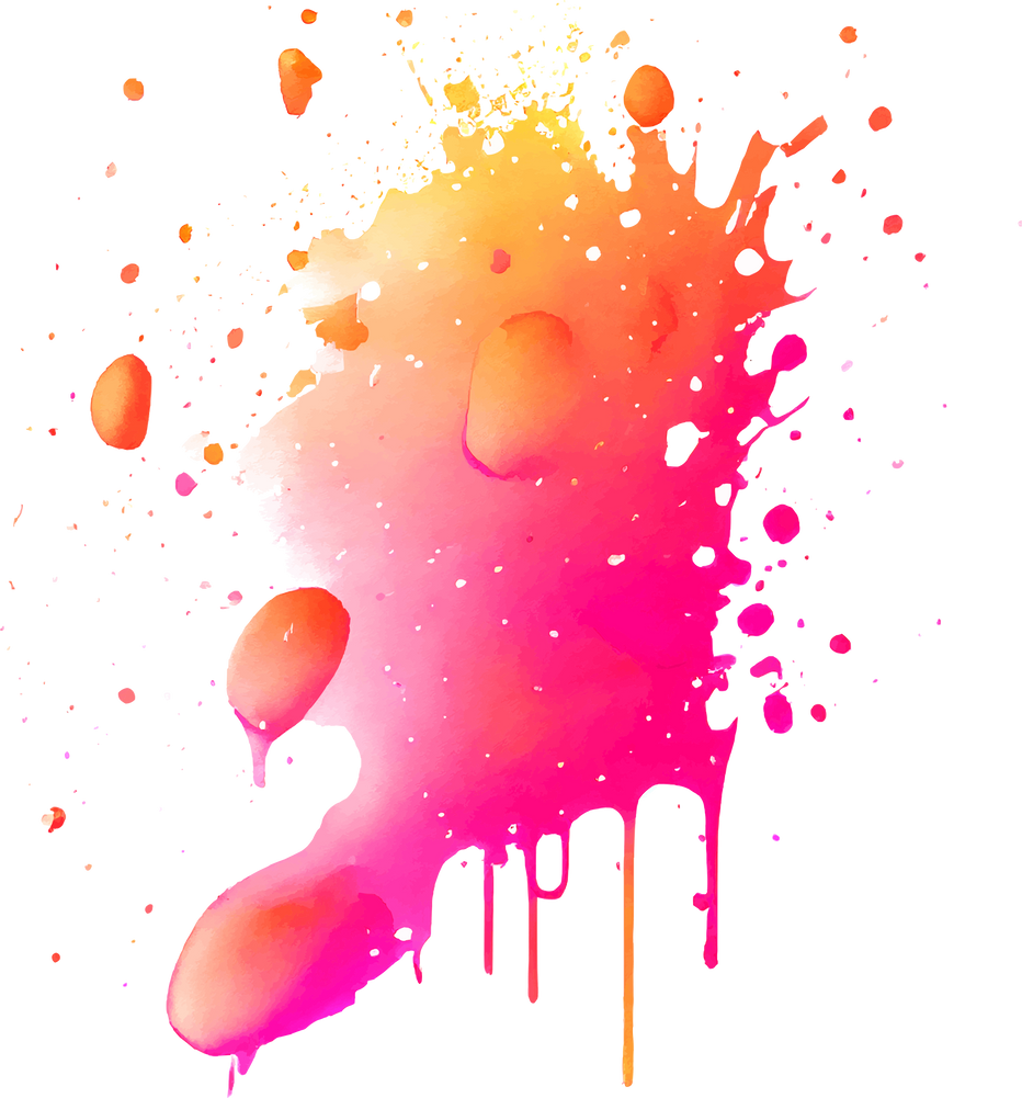 Pink and Orange Paint Splash 